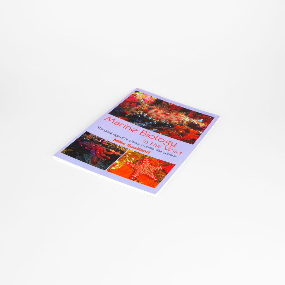 Book titled 'Marine Biology in the Wild' by Mike Scotland on a white background