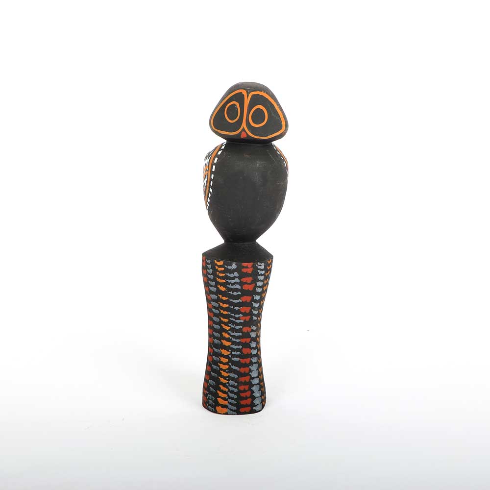 Mario Munkara Ironwood Owl Sculpture on white background