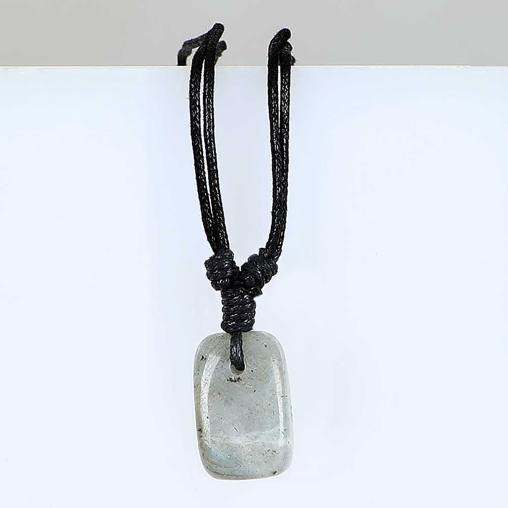 May birthstone pendant on leather and fibre necklace on white background for Australian Museum Shop online