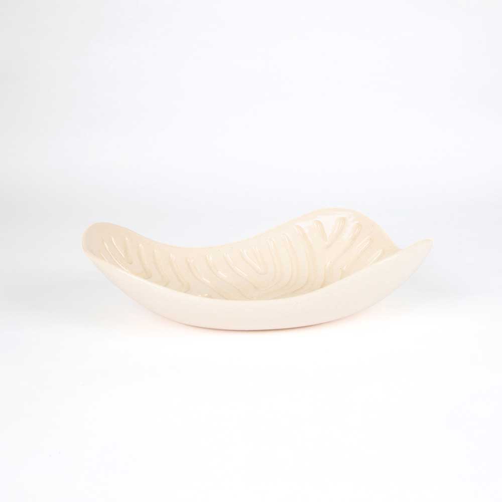 Medium organic shaped Sooty Welsh bowl on white background