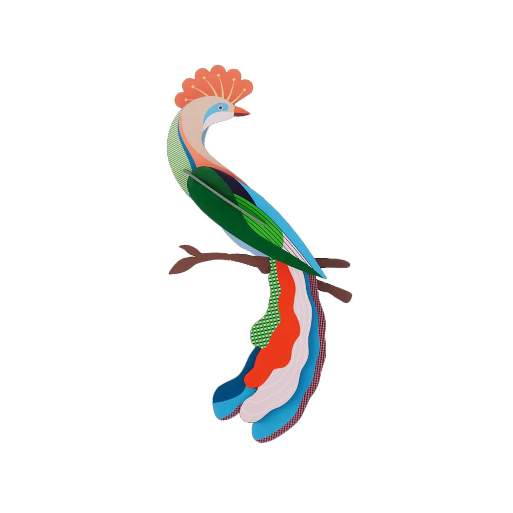 Meti bird wall art construction kit on white background