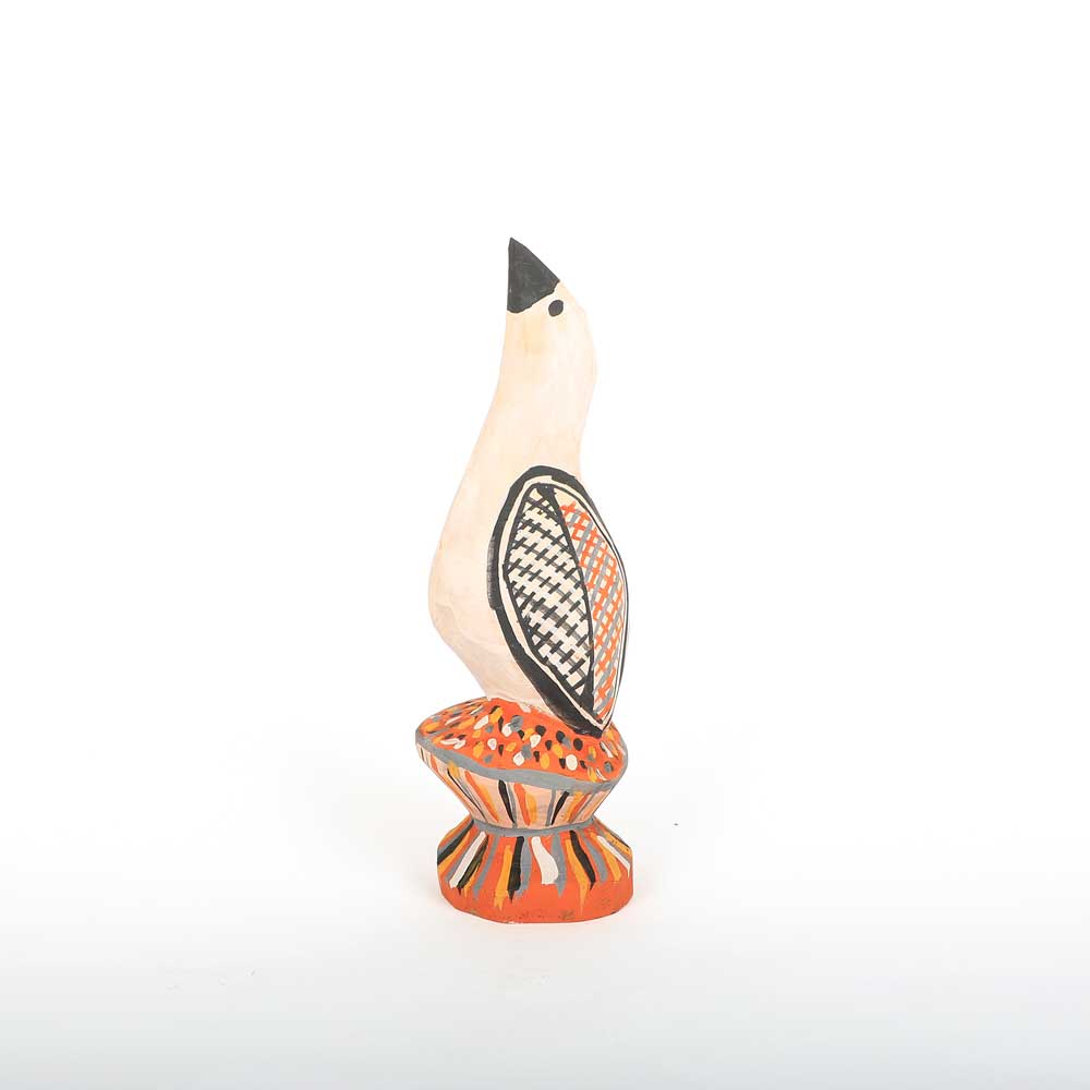 Michael Munkara Bird carving on white background for Australian Museum Shop online