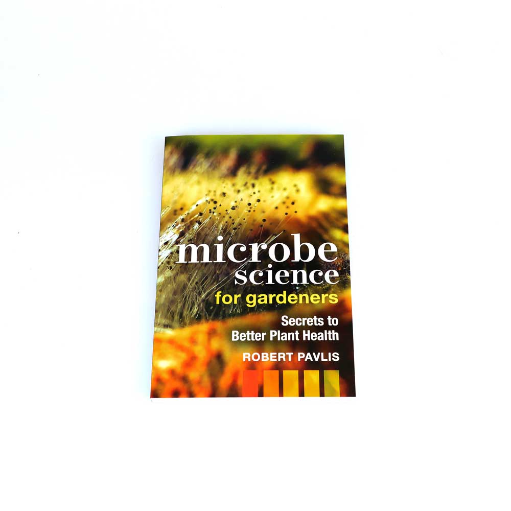 Microbe science for gardeners. secrets to better plant health by Robert Pavlis, photographed on white background for Australian Museum Shop online