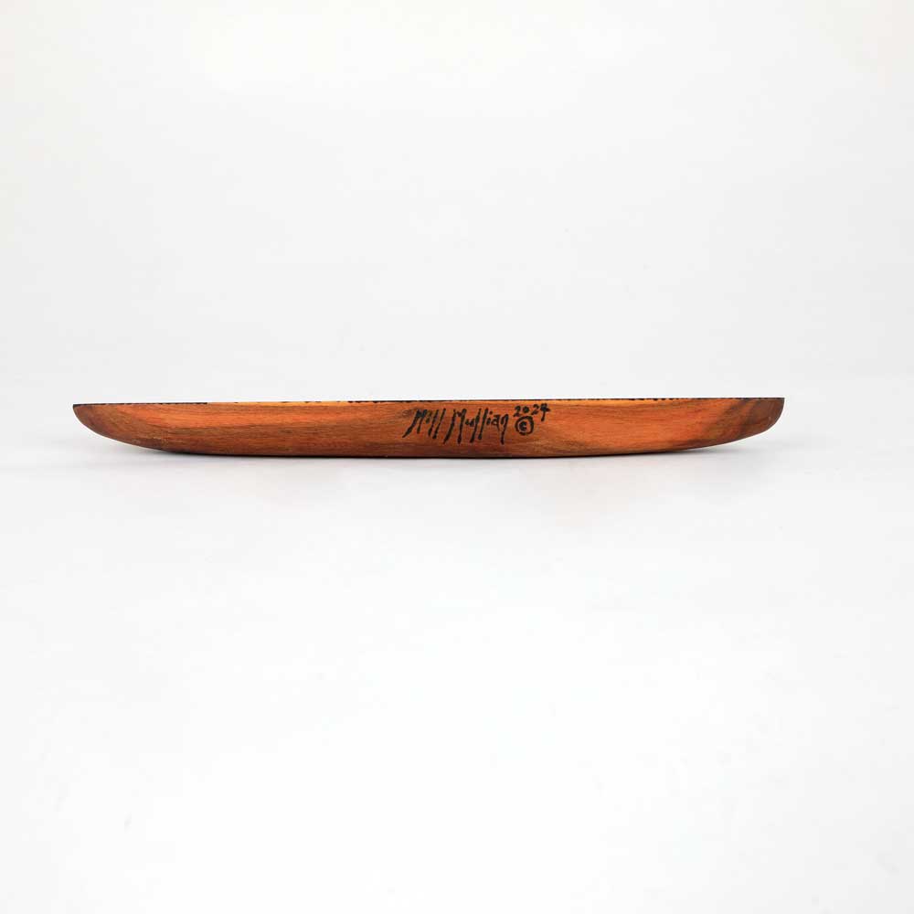 Hand Carved Message Stick on white background