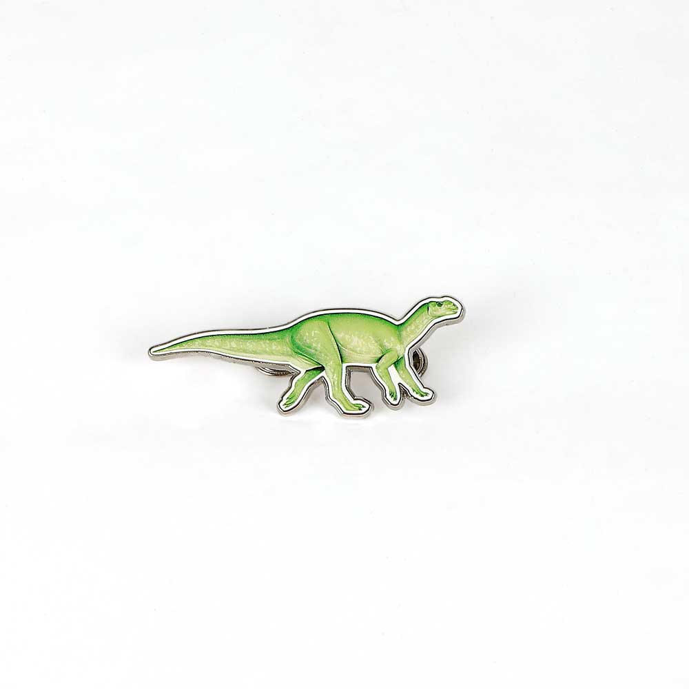 Muttaburrasaurus Lapel Pin on white background