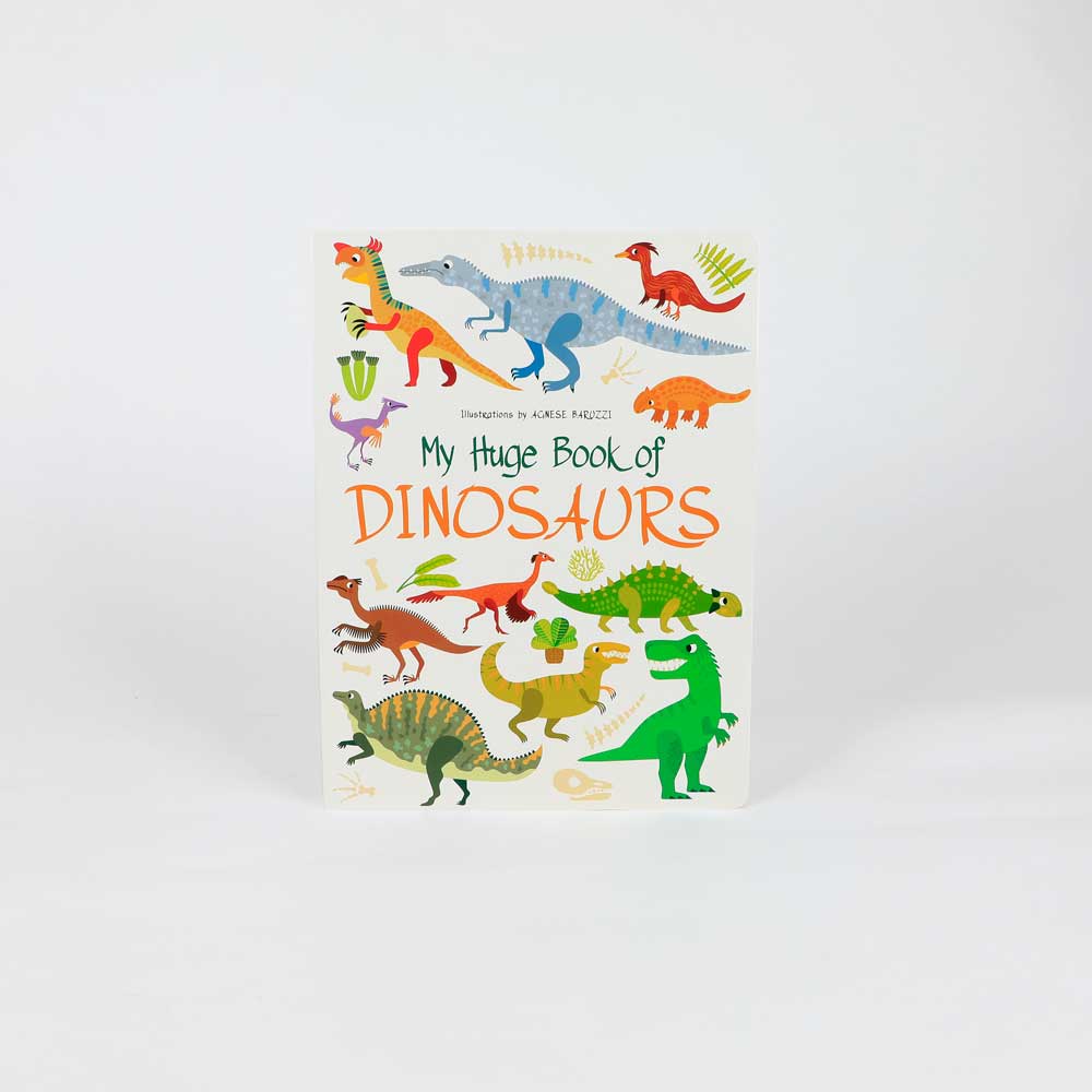 My Huge Book Of Dinosaurs board book on white background