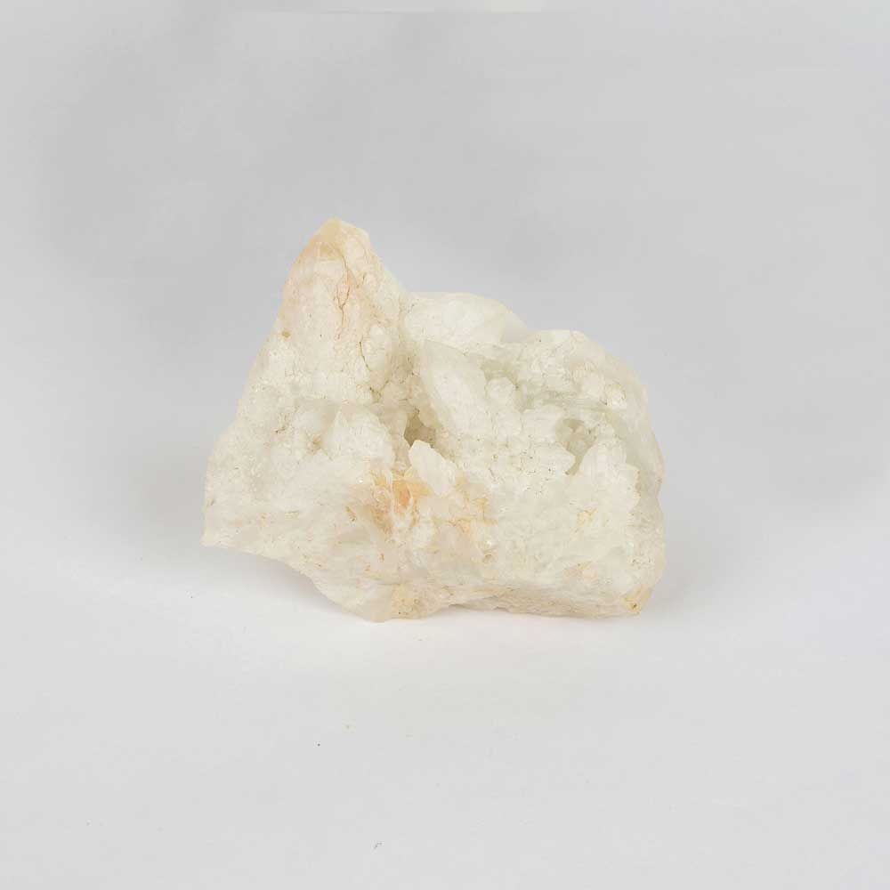 Natural milky cluster on white background