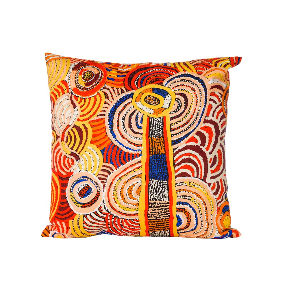 Nora Davidson artwork on cushion cover on white background for Australian Museum Shop online