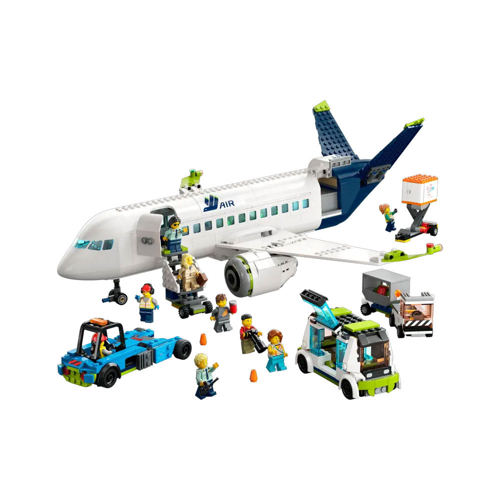 LEGO City Passenger Airplane set packaging with airport scene
