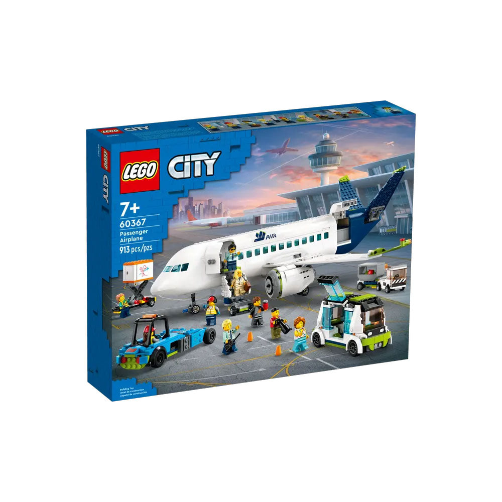 LEGO City Passenger Airplane set packaging with airport scene