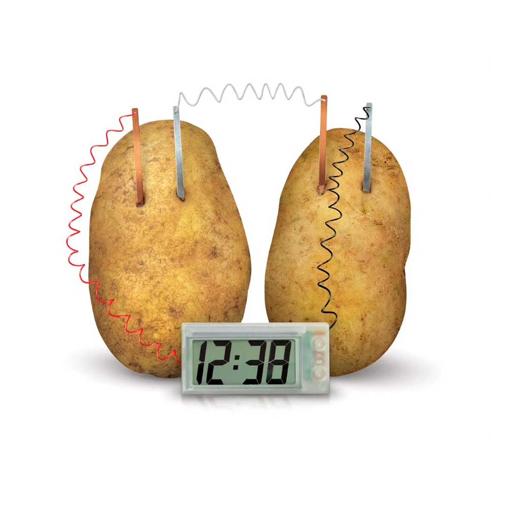 Potato clock kit on white background