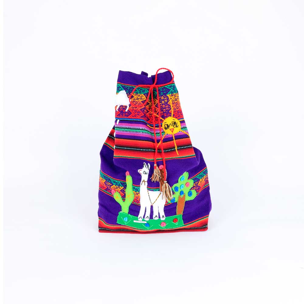 Purple Appliqué backpack from Peru