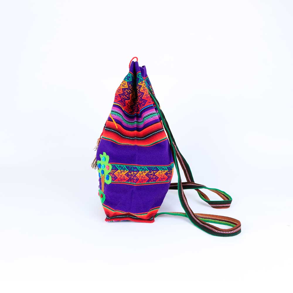 Purple Appliqué backpack from Peru