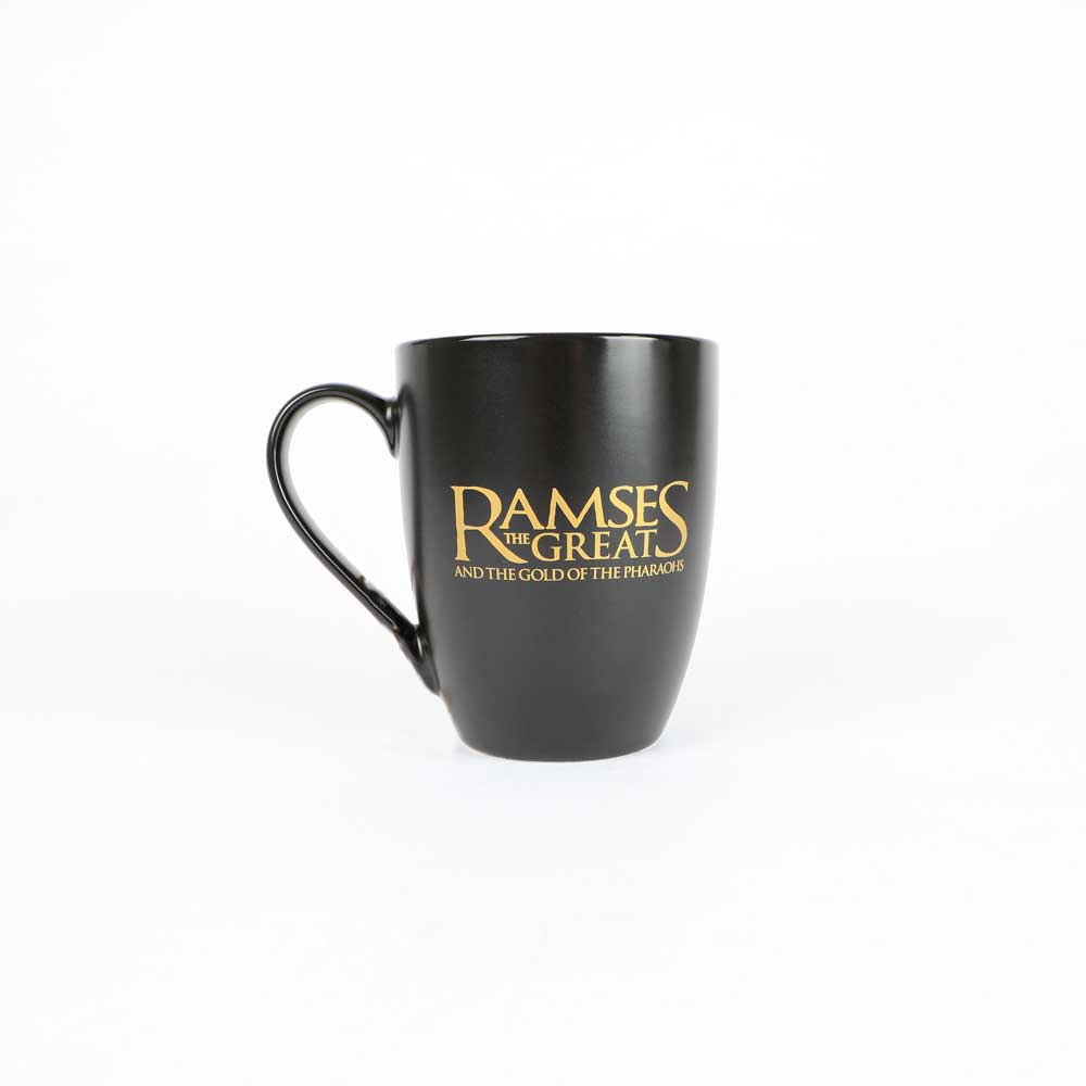 Ramses and the gold of the Pharaohs exhibition ceramic mug on white background