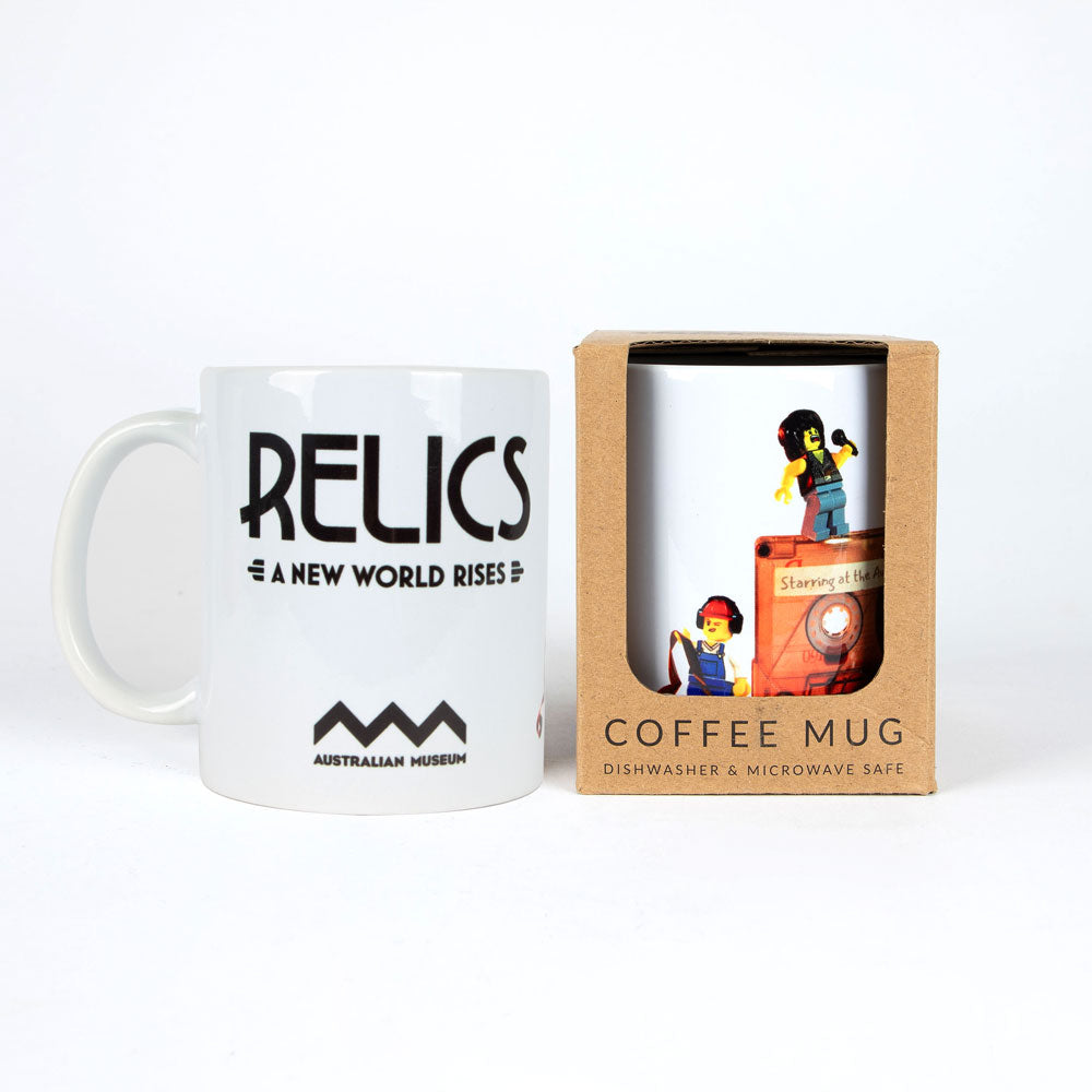 Relics A New World Rises mug and box on white background