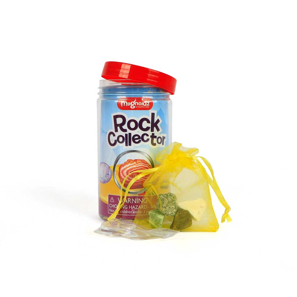 Rock collector kit on white background