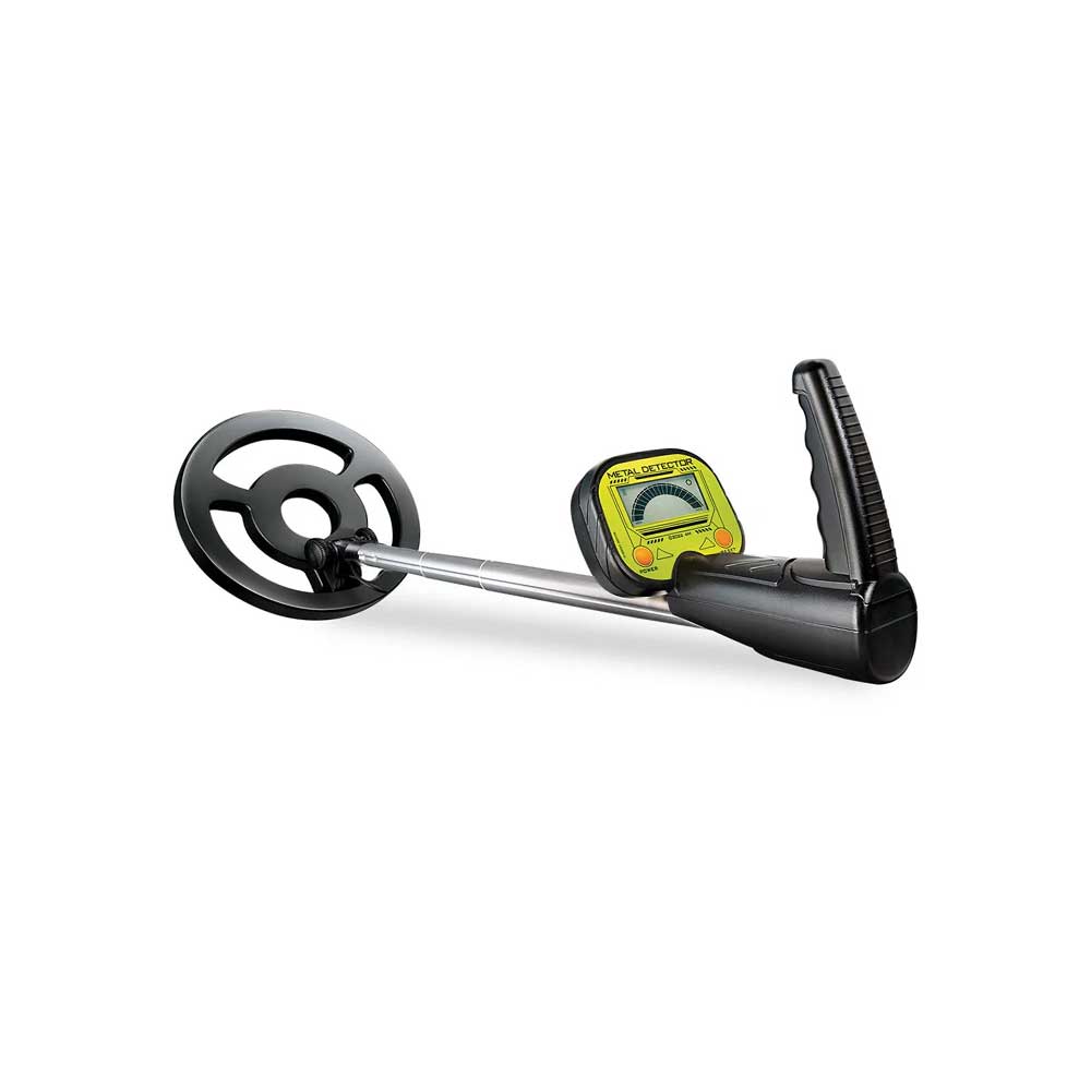 Science in action metal detector on white background