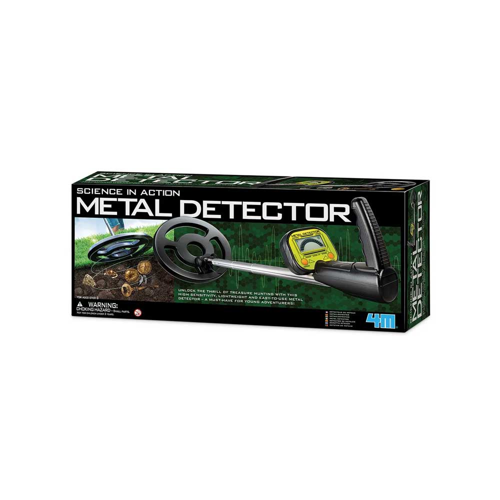 Science in action metal detector box  on white background