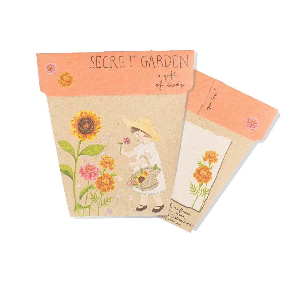 Secret garden seeds kit on white background. Australian Museum Shop online