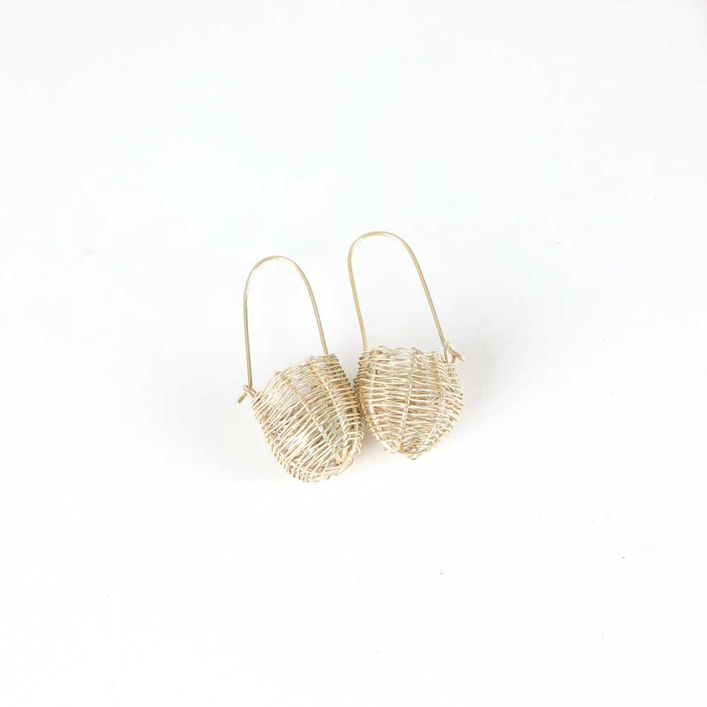 Silver Dillybag Earrings on white background