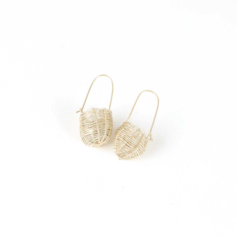 Silver Dillybag Earrings on white background