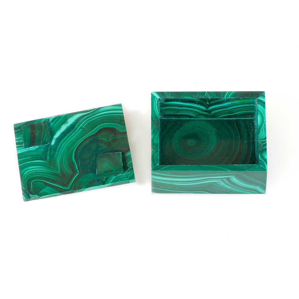 Malachite ring box, small 40x30x20 cm with lid. Australian Museum shop online