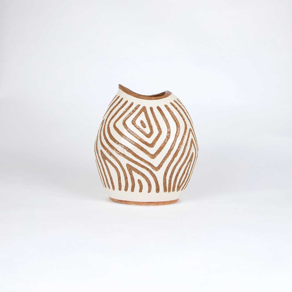 Baobab Sooty Welsh Ceramic Vase on white background