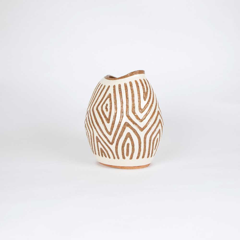 Baobab Sooty Welsh Ceramic Vase on white background