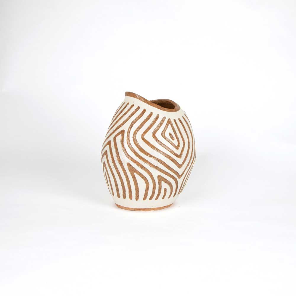 Baobab Sooty Welsh Ceramic Vase on white background