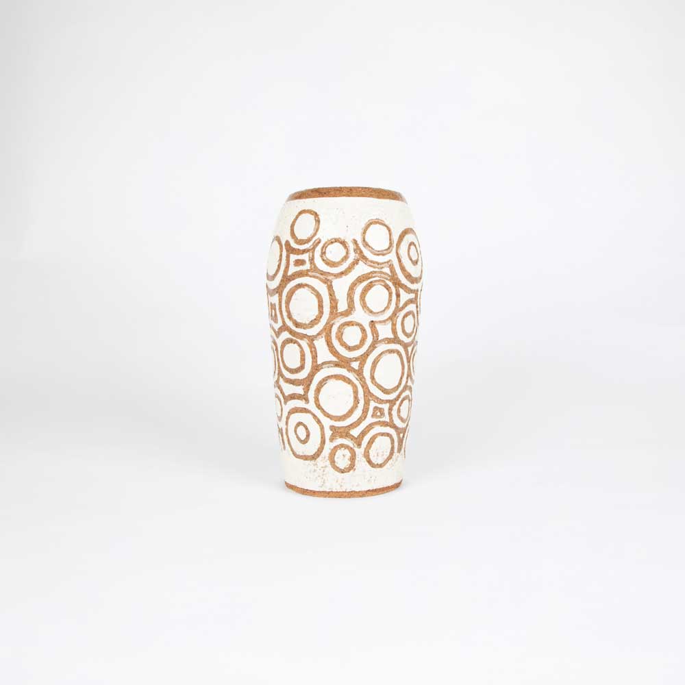 Large Sooty Welsh Ceramic Vase on white background