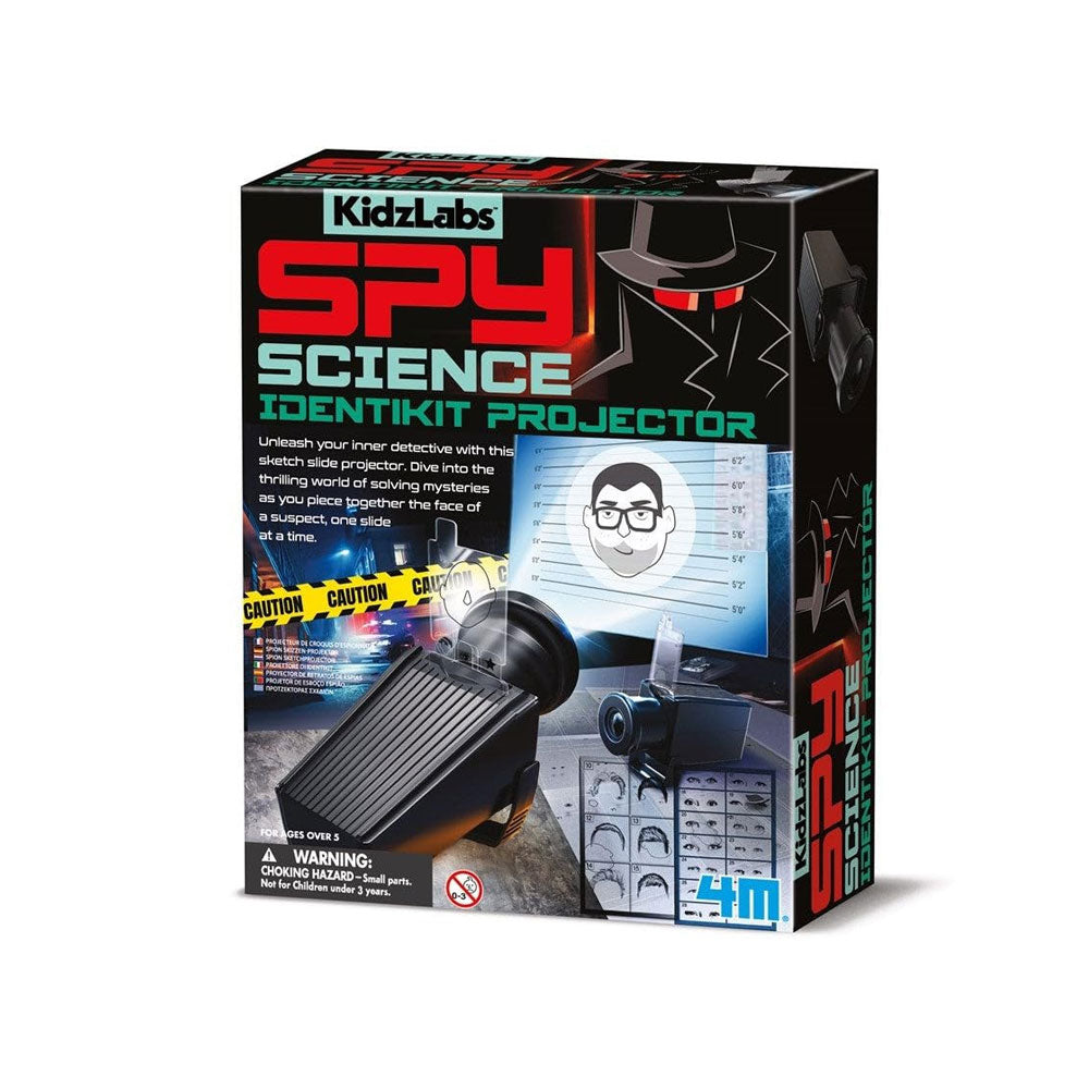 Boxed kit Spy Science Identikit Projector packaging with 4M branding on a white background