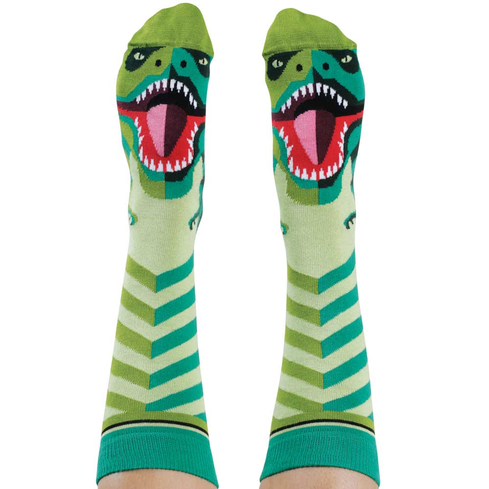 Tyrannosaurus Rex Wilson Payne socks on white background