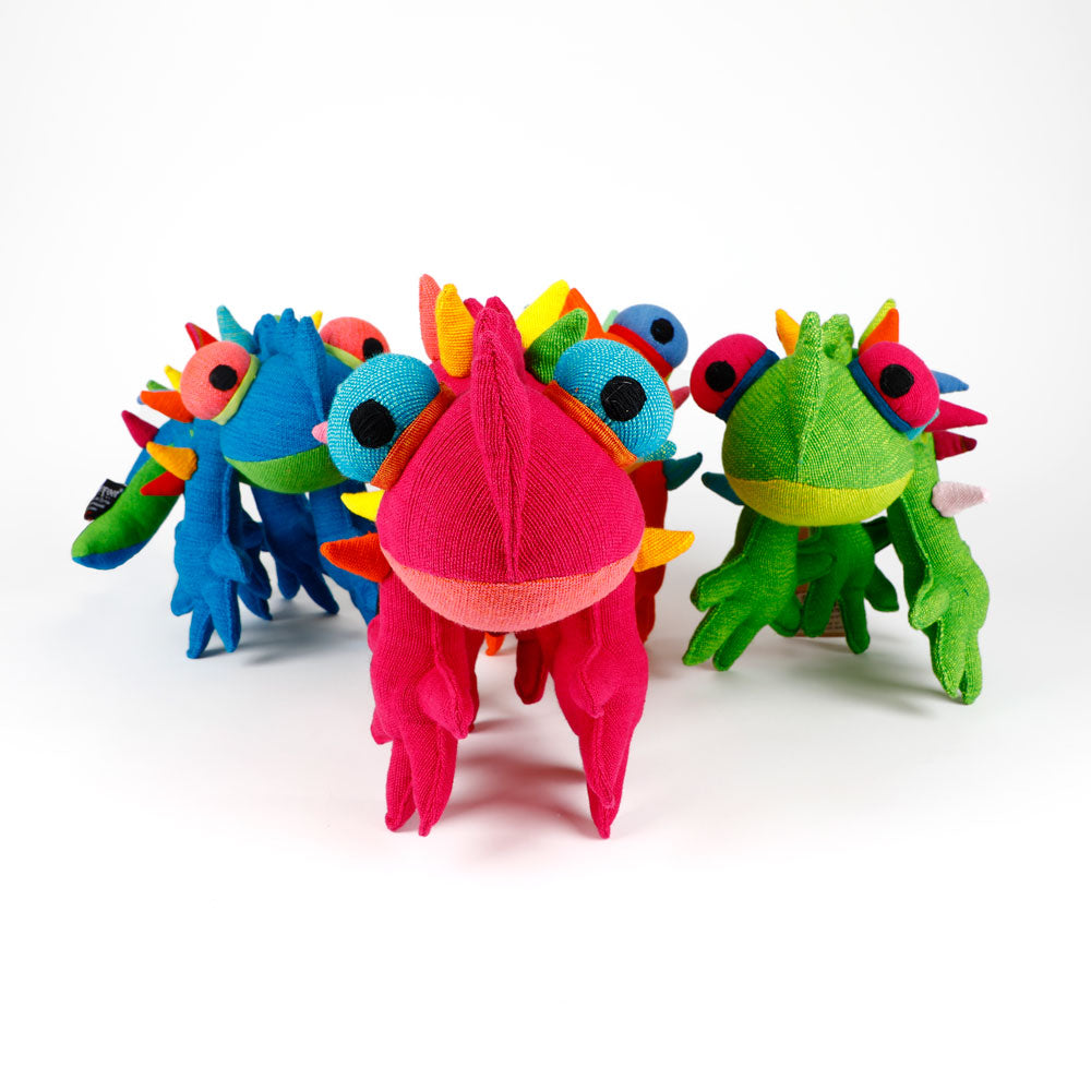 Thorny Devil Barefoot Toys hand woven fabric handmade in Sri Lanka, on white background