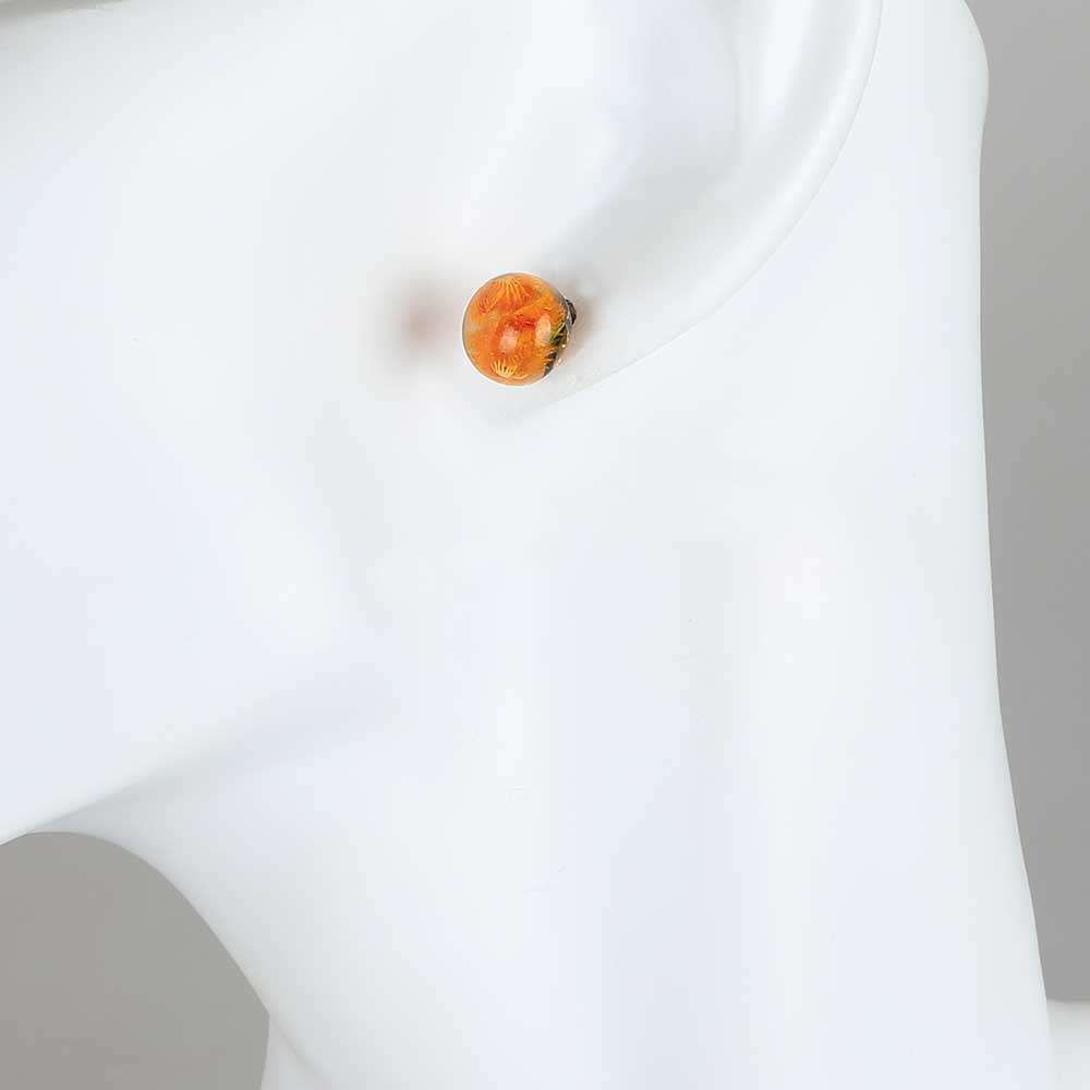 Verticordia Sphere Stud Earrings from Little Hurricane on white background for Australian Museum shop online