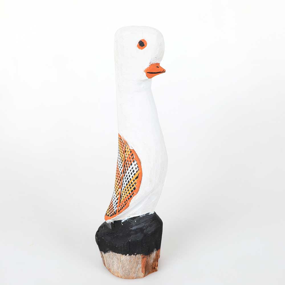 Angelo Munkara hand carved duck on white background for Australian Museum Shop online