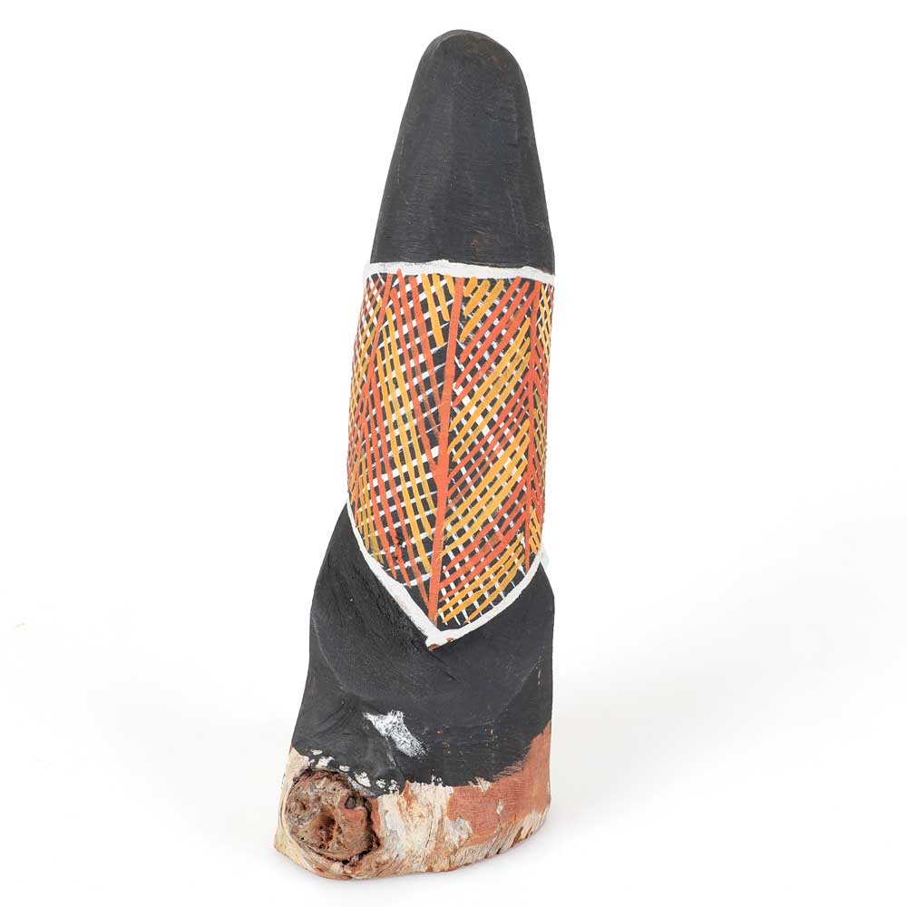Small ironwood bird, hand carved and painted by Bathurst Island artist, Angelo Munkara for Tiwi Design Australian Museum Shop online