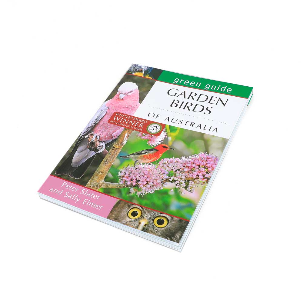 green guide to the garden birds of Australia. photographed on white background. Australian Museum Shop online