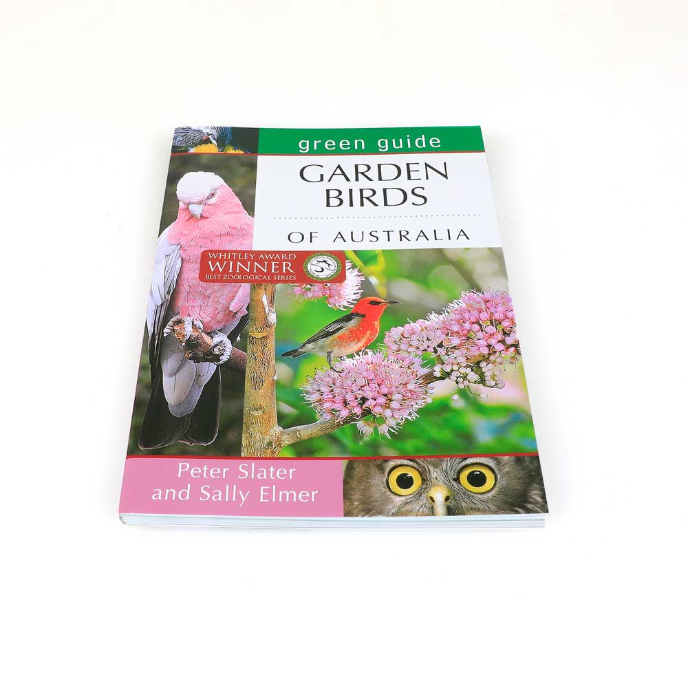 green guide to the garden birds of Australia. photographed on white background. Australian Museum Shop online