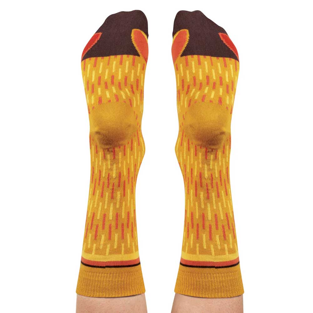 Red Kangaroo socks reverse on white background