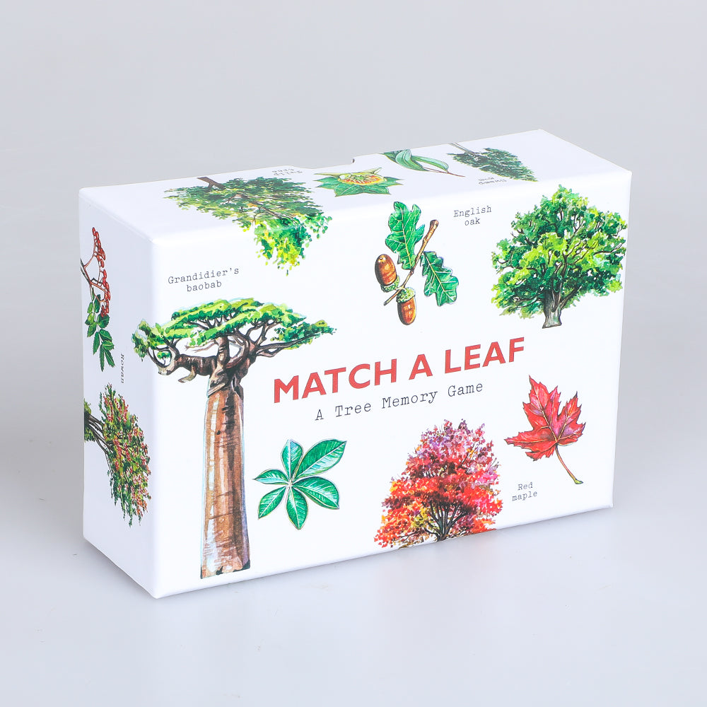Match a leaf memory game  photographed against white background Australian Museum shop online