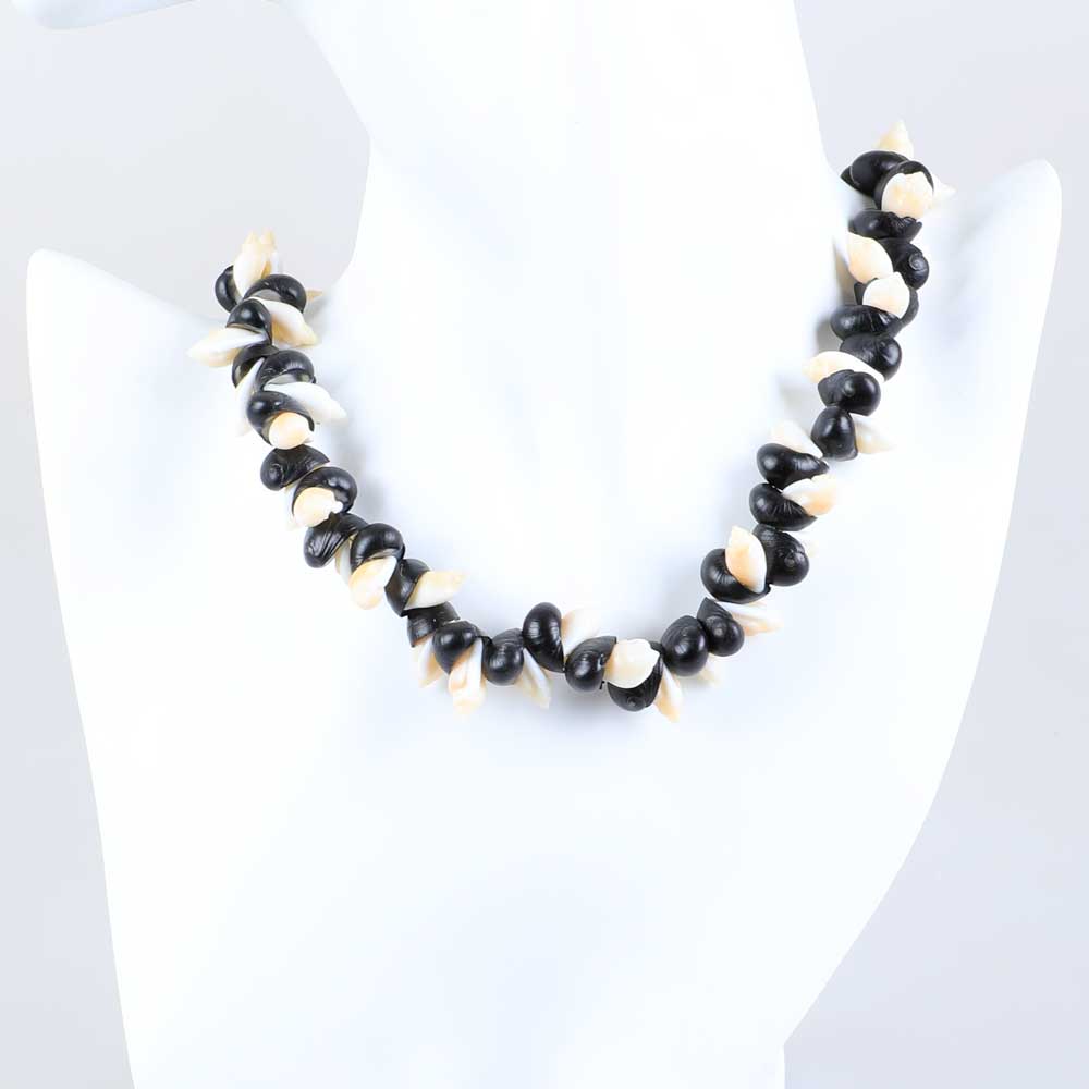 Black Crow and Penguin Shell necklace by Jeanette James, Australian Museum shop online