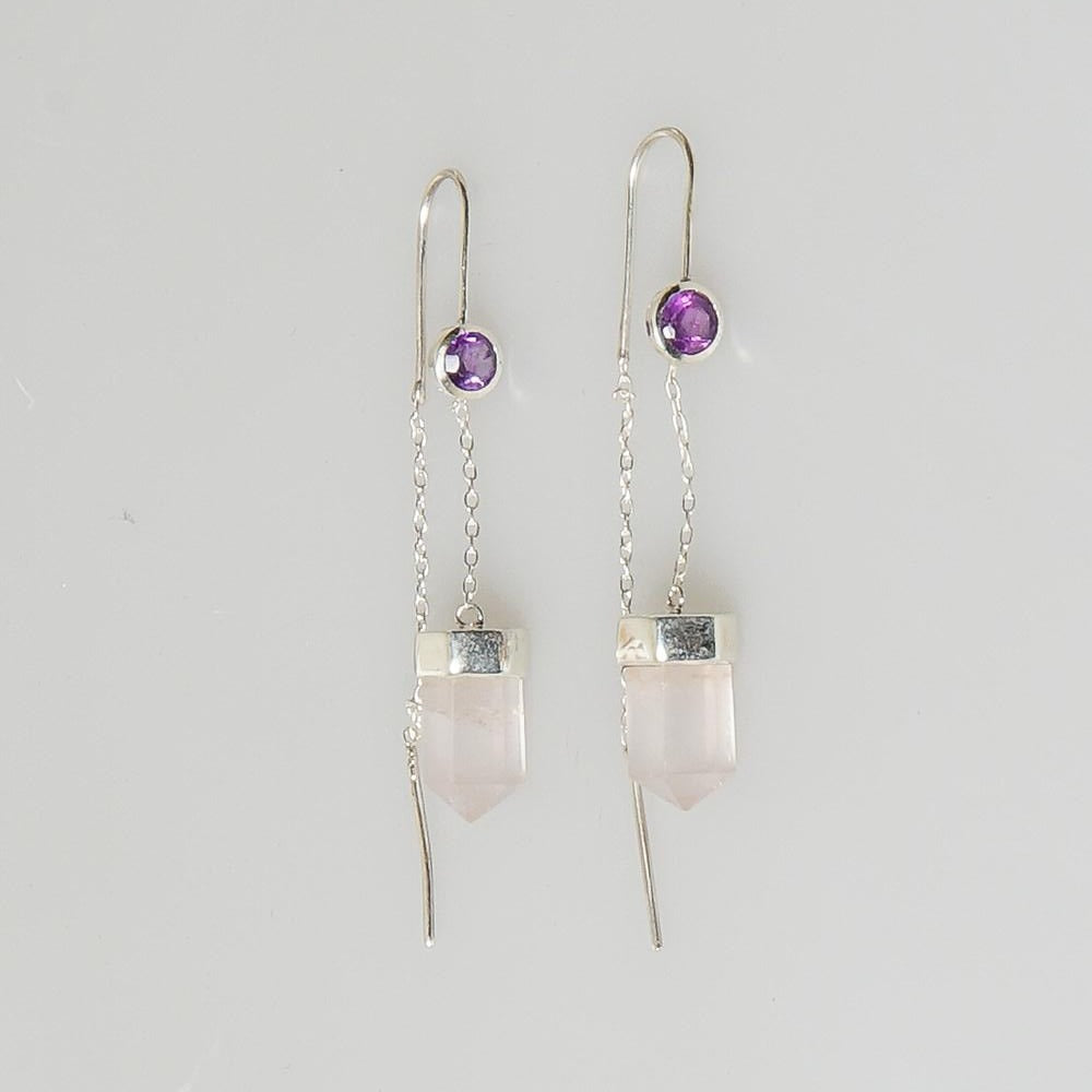 Rose quartz and amethyst earrings Australian Museum Shop online