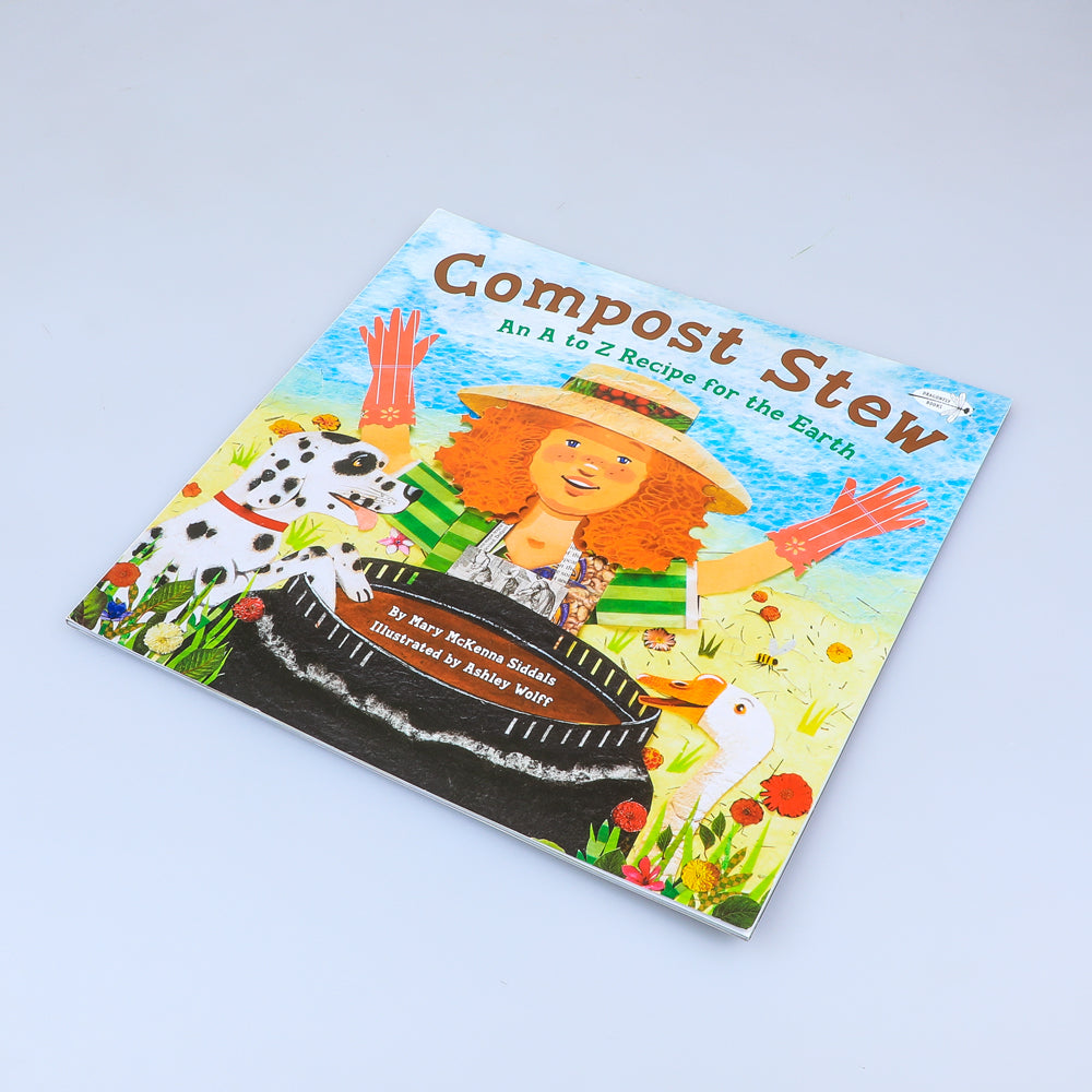 Compost stew an A to Z recipe for the earth book photographed on white background for Australian Museum Shop online