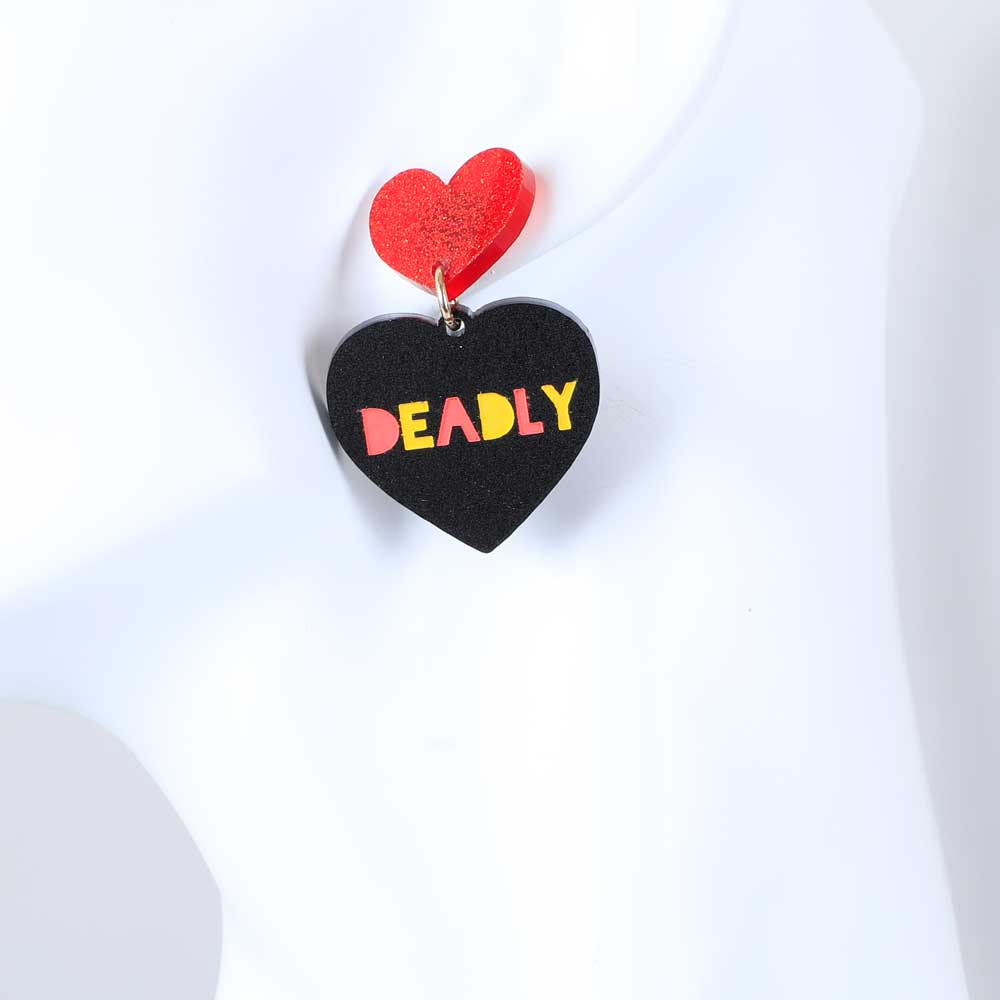 Deadly heart earrings by Haus of Dizzy Australian Museum Shop online