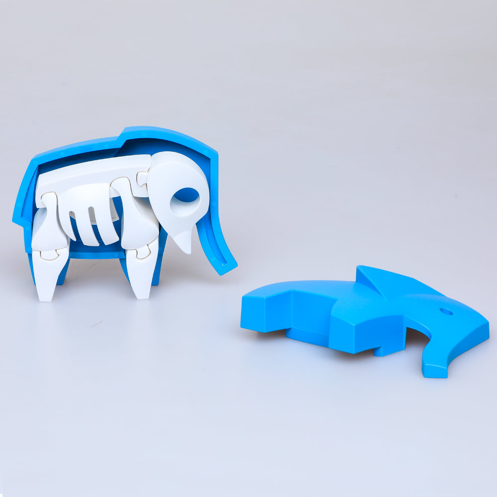 Elephant skeleton construction puzzle. Photographed on white, Australian Museum Shop online