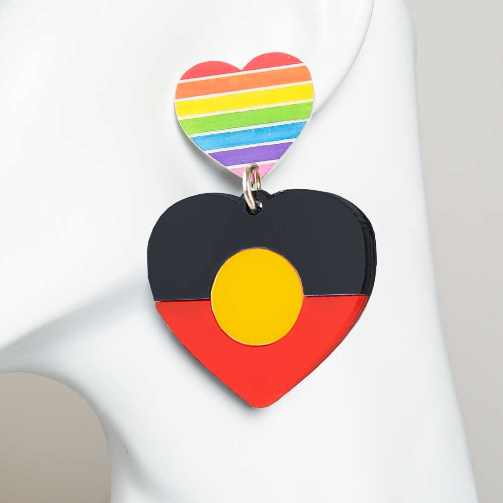 Indigenous Rainbow Pride Earrings Haus of Dizzy Australian Museum shop online
