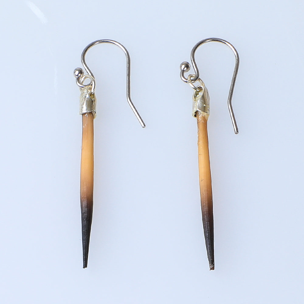 Jeanette James echidna quill earrings