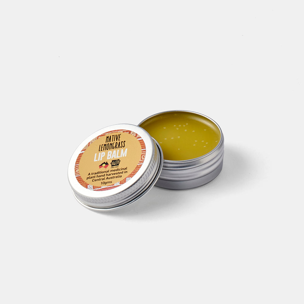 Lemongrass lip balm on white background for Australian Museum Shop online