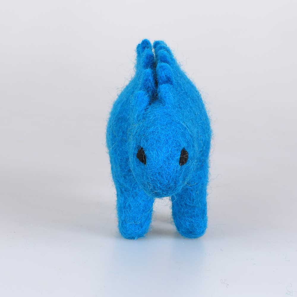 Stegosaurus hand made felted toy Blue. Australian Museum shop online