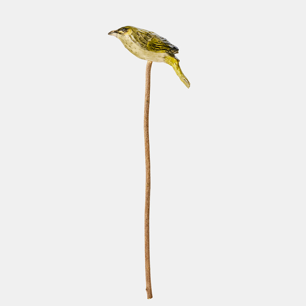 Lewin's honeyeater ceramic bird on a long stake. Australian Museum shop online